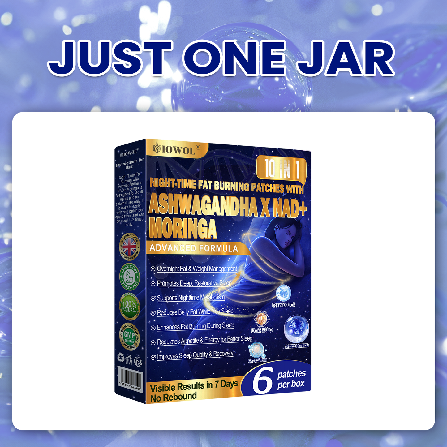 IOWOL ® NIGHT-TIME FAT BURNING PATCHES! ZERO PILLS & ZERO WASTE & ZERO STRUGGLE &50% RESULTS.
