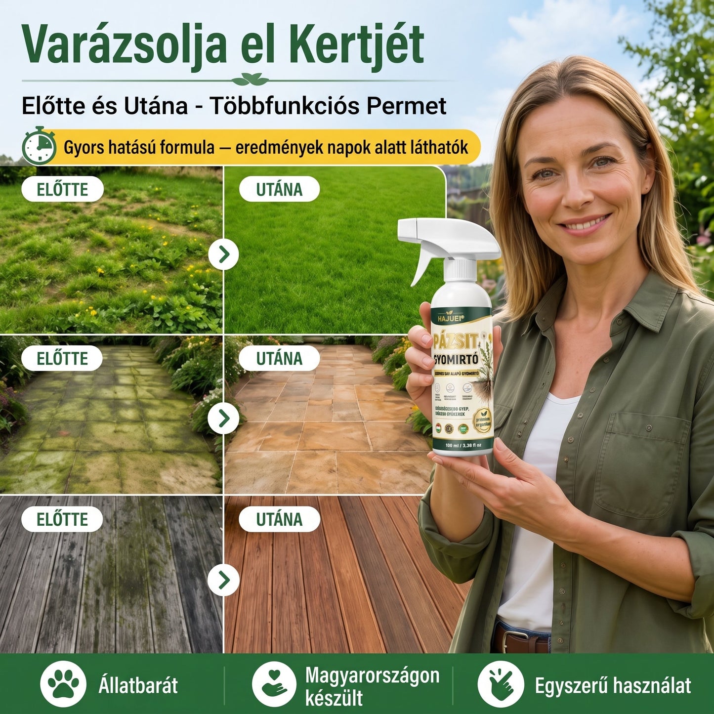 ⚡ [Könnyű és stresszmentes gyomirtás a kertben] HAJUEI® Háztartási használatra szánt gyomirtó szer