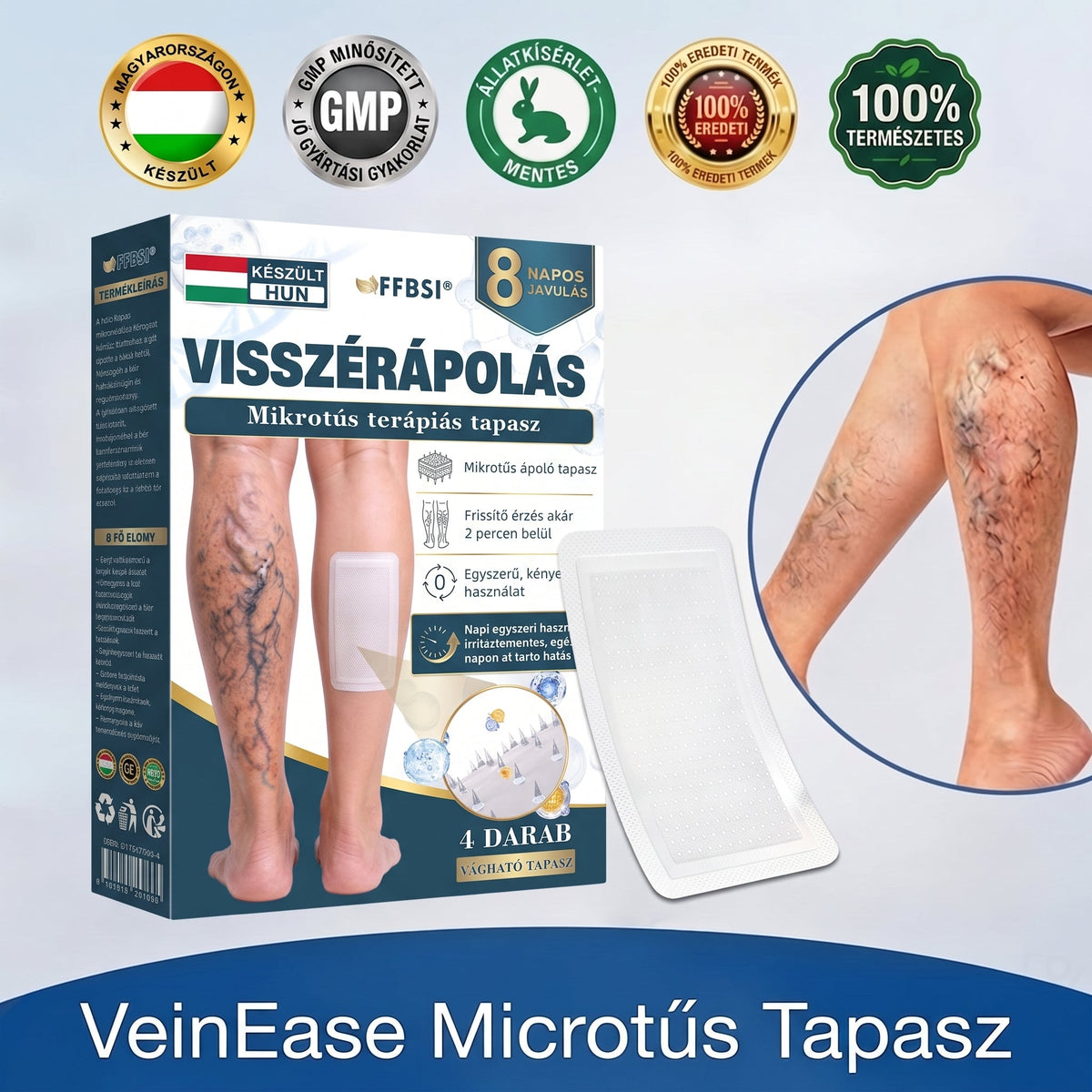 ✨🧑‍⚕️  FFBSI® Visszérápoló Mikrotűs Gondozó Tapasz ⚡ Azonnali Megkönnyebbülés, Hosszú Távú Eredmények