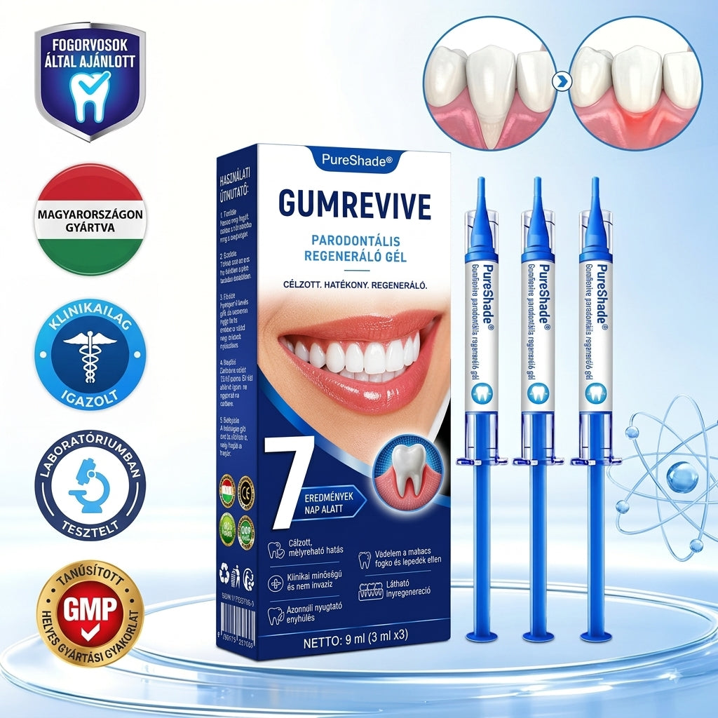 PureShade®👍🦷GumRevive Ínyregeneráló Gél – Az egészségesebb ínyért és magabiztosabb mosolyért 🦷