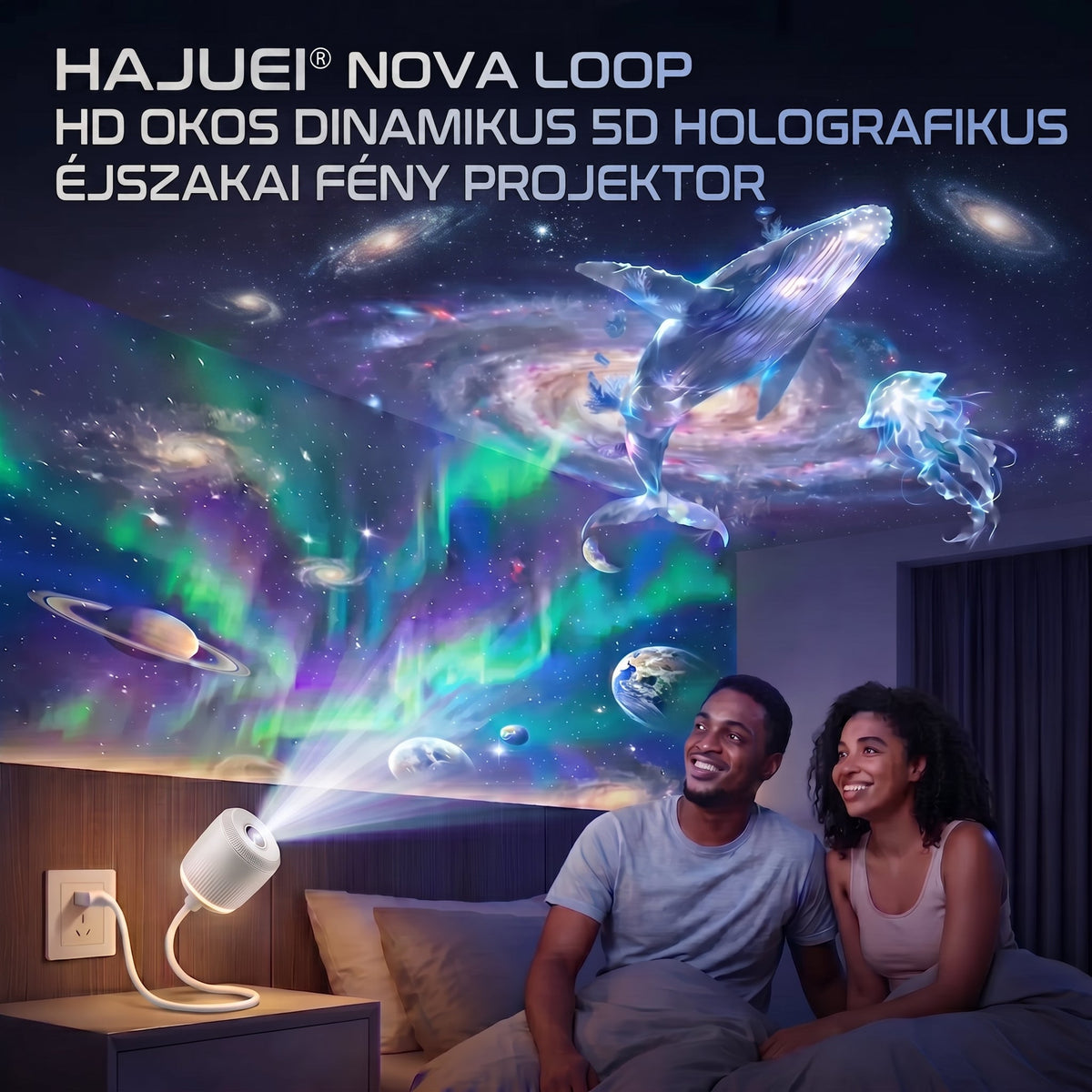 🌌 HAJUEI® 5D intelligens csillagprojektor – Varázsold otthonodat lenyűgöző univerzummá ✨