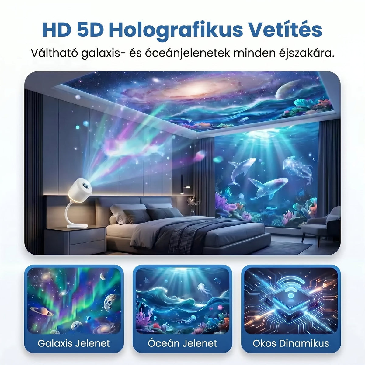 🌌 HAJUEI® 5D intelligens csillagprojektor – Varázsold otthonodat lenyűgöző univerzummá ✨