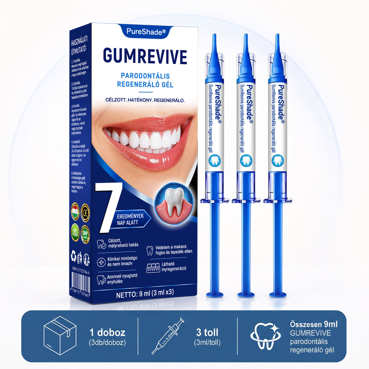 PureShade®👍🦷GumRevive Ínyregeneráló Gél – Az egészségesebb ínyért és magabiztosabb mosolyért 🦷