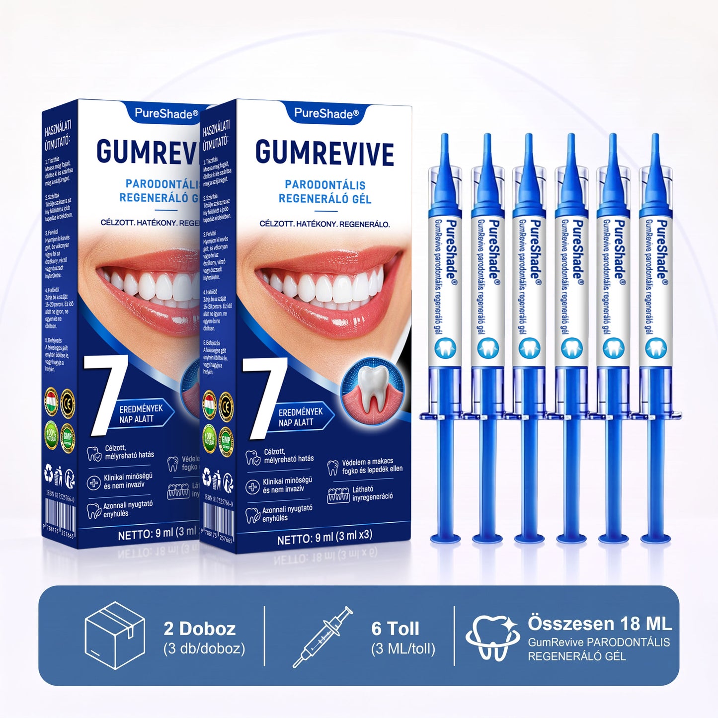 PureShade®👍🦷GumRevive Ínyregeneráló Gél – Az egészségesebb ínyért és magabiztosabb mosolyért 🦷