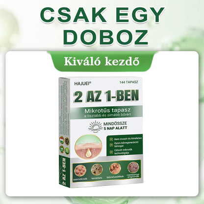 🇭🇺 HAJUEI® 2-az-1-ben Mikrotű & Hidrokoloid Tapasz | Láthatatlan Csillag Tapasz Bőrhibákra, Pattanásokra és Egyenetlen Bőrfelszínre | Arcra és Testre | 144 db ✨