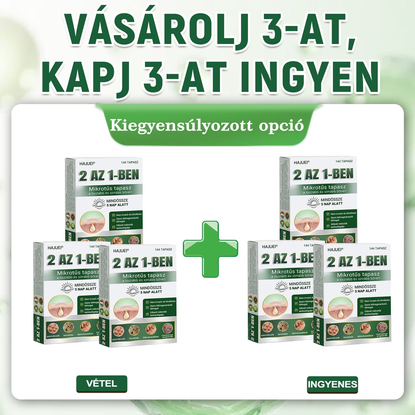 🇭🇺 HAJUEI® 2-az-1-ben Mikrotű & Hidrokoloid Tapasz | Láthatatlan Csillag Tapasz Bőrhibákra, Pattanásokra és Egyenetlen Bőrfelszínre | Arcra és Testre | 144 db ✨
