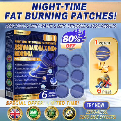 IOWOL ® NIGHT-TIME FAT BURNING PATCHES! ZERO PILLS & ZERO WASTE & ZERO STRUGGLE &50% RESULTS.