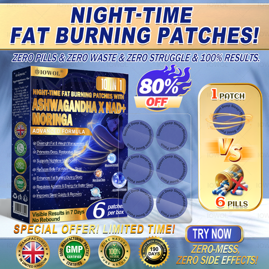 IOWOL ® NIGHT-TIME FAT BURNING PATCHES! ZERO PILLS & ZERO WASTE & ZERO STRUGGLE &50% RESULTS.